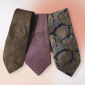 Bundle of‎ Three 100% Silk Ties Brooks Bros, Polo and Jos A Bank